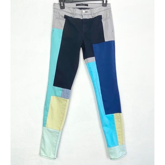 J BRAND Super Skinny Slick Color Block Jeans, Size 26 - Picture 7 of 13